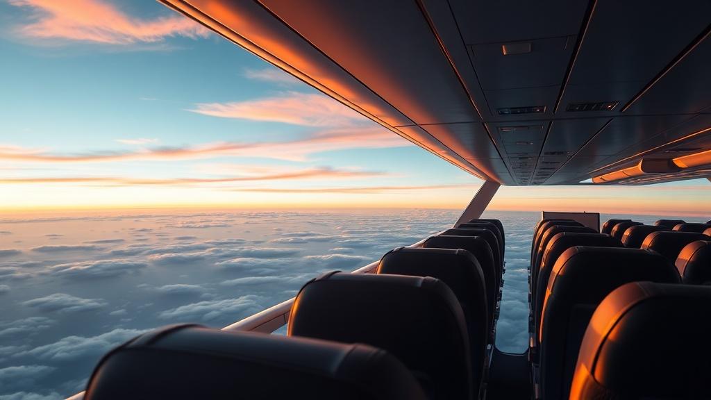 a flight on an airplaneфото